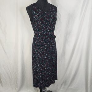 Vintage! NORM THOMPSON Size Medium Ribbed Stretch Knit Sleeveless Belted‎ Maxi